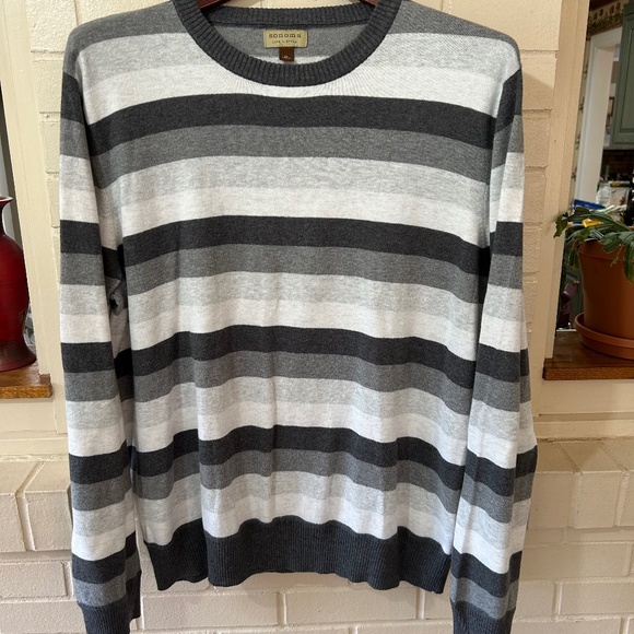 Men’s , XL,Sonoma Life Style Crew Neck Sweater Stripes - Picture 1 of 1